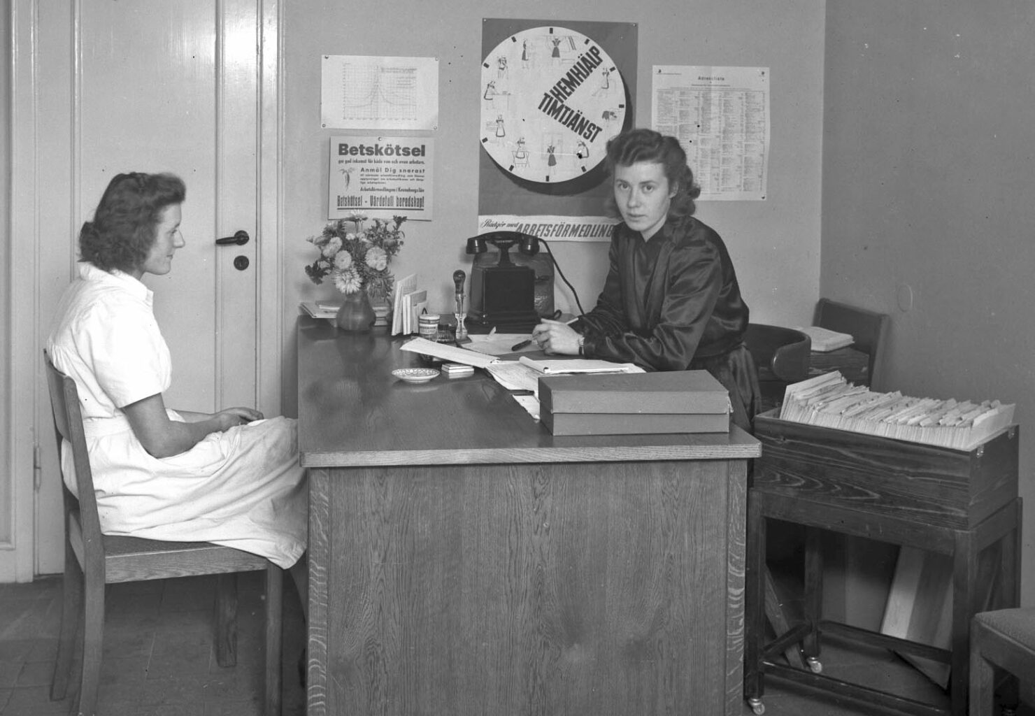 Arbetsförmedlingen i Ljungby, 1945. H.B.16.32